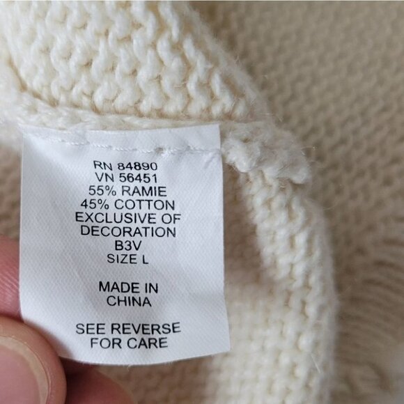 EMBROIDERED Grandma Knit Cardigan Floral Butterfly L Haband Vintage - Picture 12 of 16